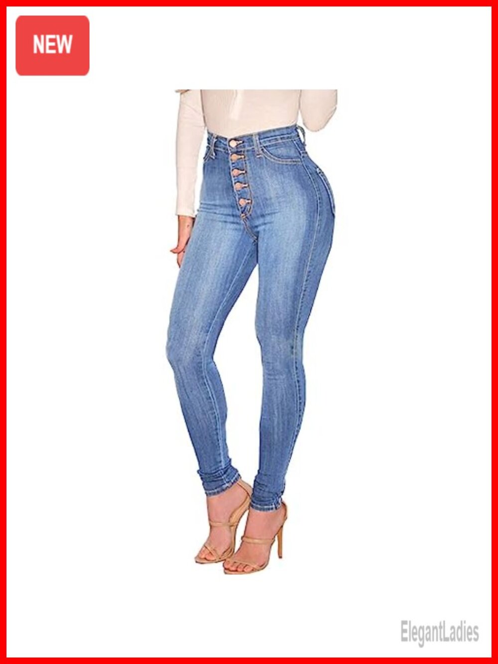 High Waist 5 Button Push Up Butt Lift Skinny Jeans Stretchy